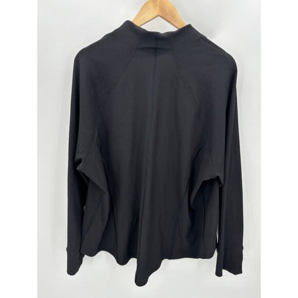 Athleta Black Salutation Ribbed Jacket Womens Siz… - image 2
